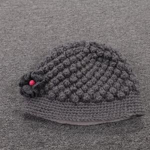 Nirvanna Designs Hat Beanie Womens One Size Gray Crochet Flower Fleece Lined